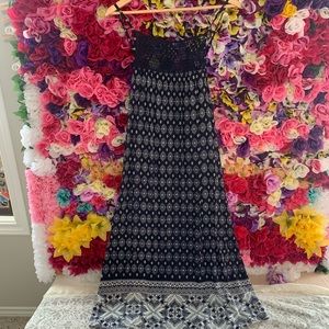 NWT sun dress navy and white size large